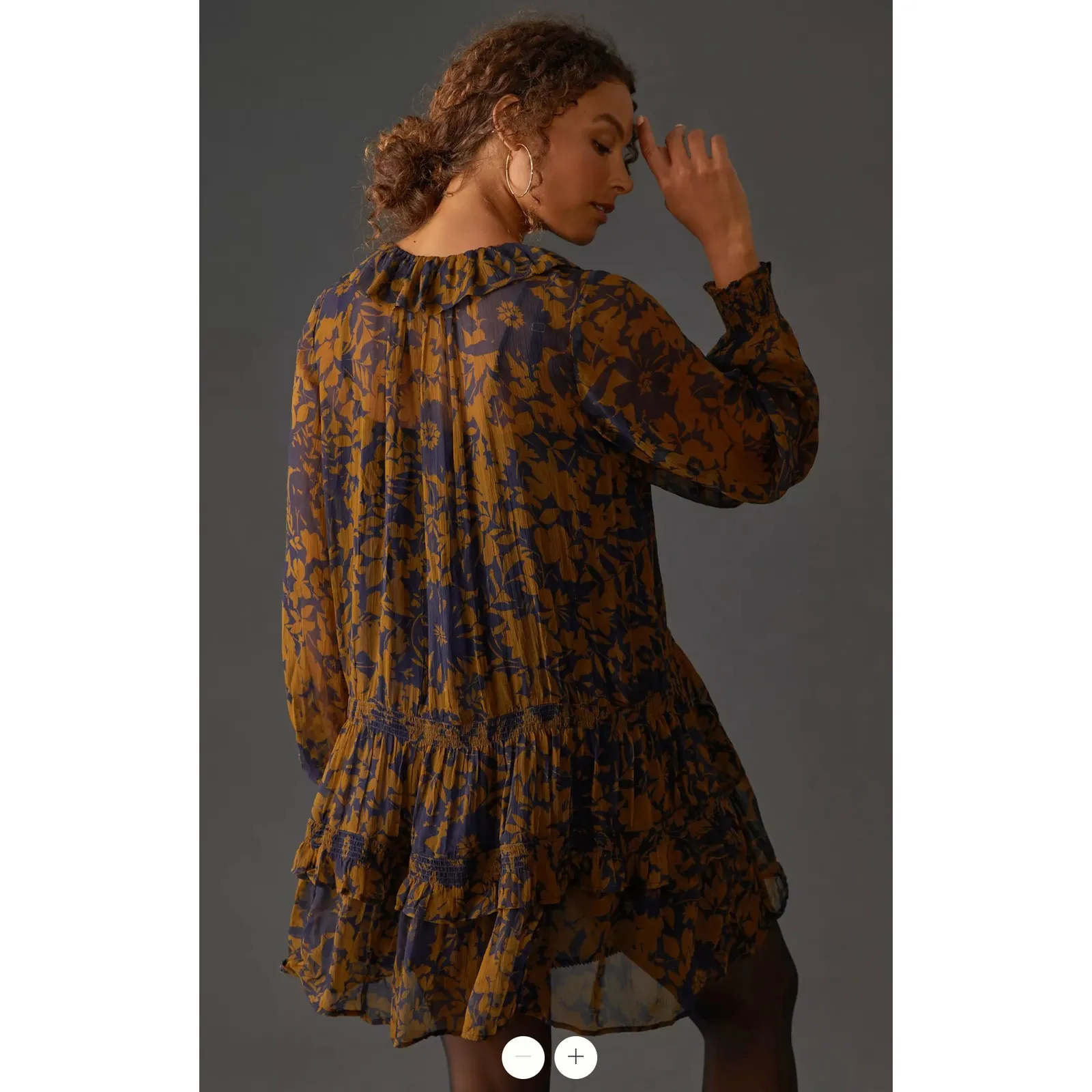 Anthropologie NWT The Marais Chiffon Mini Dress Women’s Size 1X Green Printed - Image 10