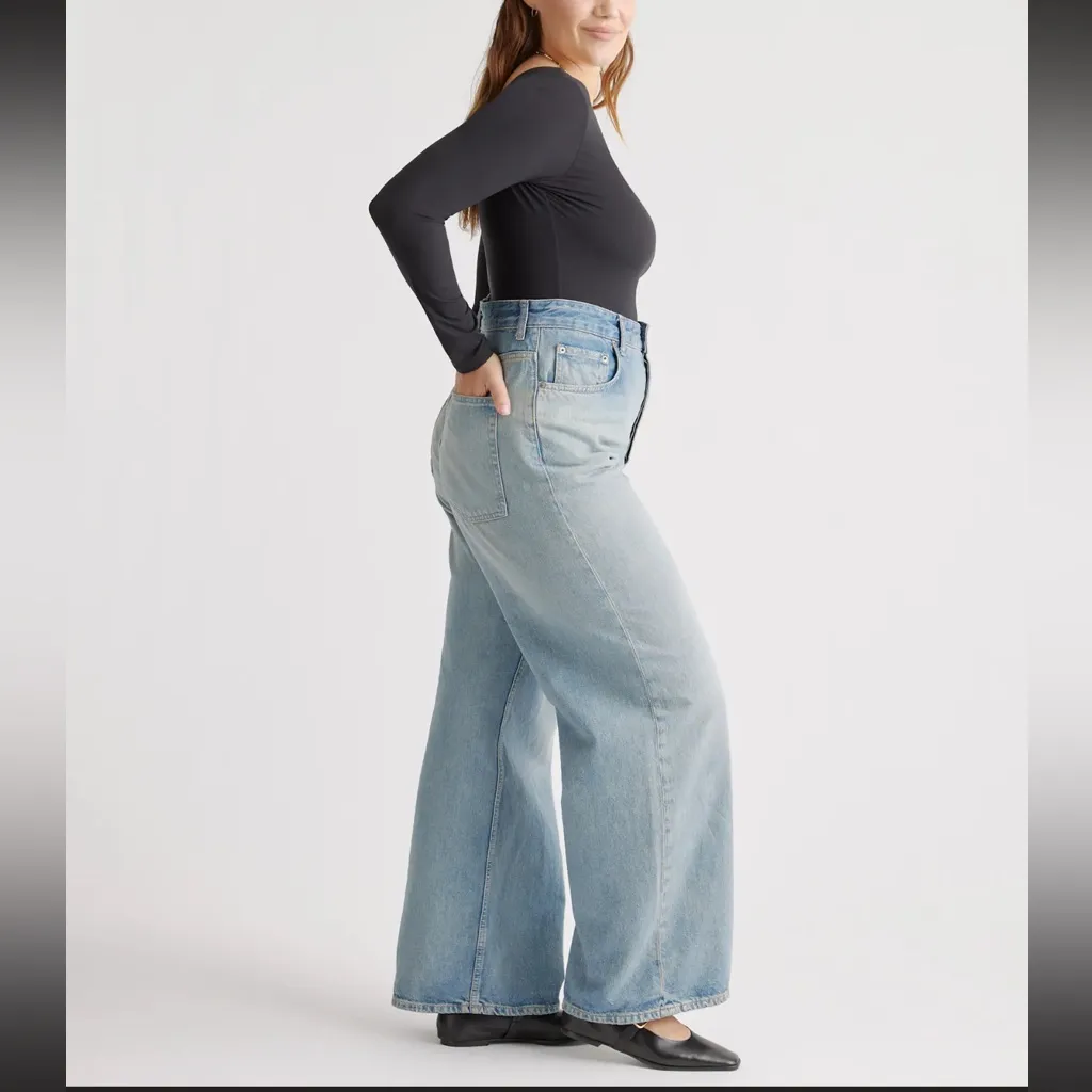 NWT Quince Second Skin Square Neck Long Sleeve Black Bodysuit Sz M - Image 4