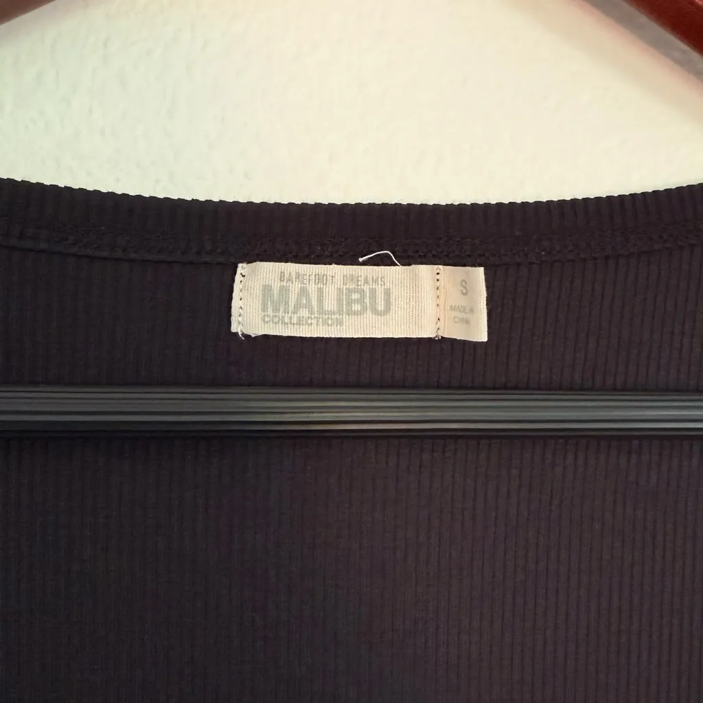 Barefoot Dreams Black Henley Blouse - Image 3