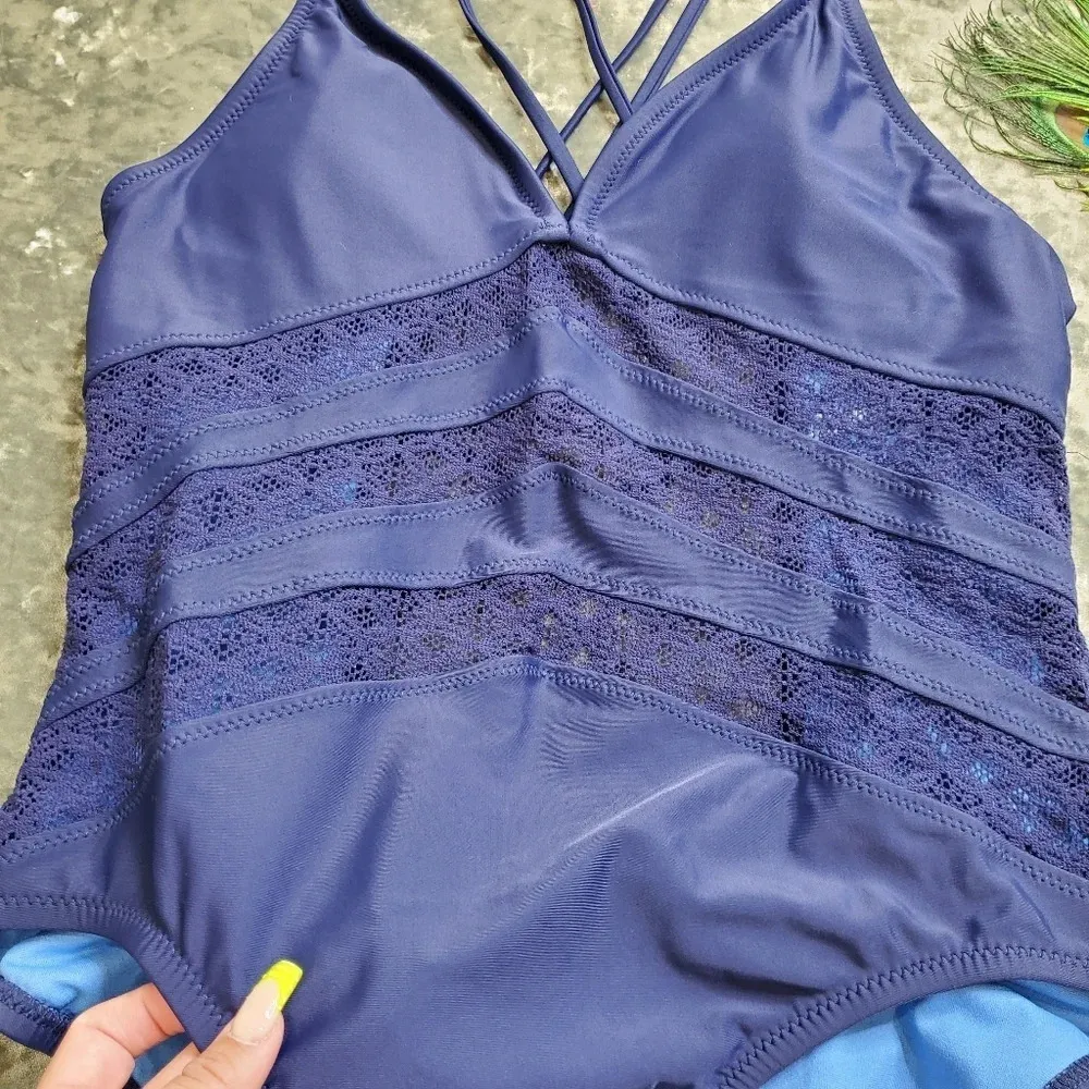 Xhilaration Crochet One Piece Swimsuit - Image 2