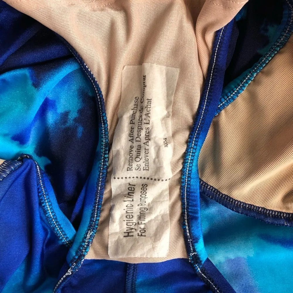 Speedo Blue Abstract Print One Piece Swimsuit Plus Size - Image 11