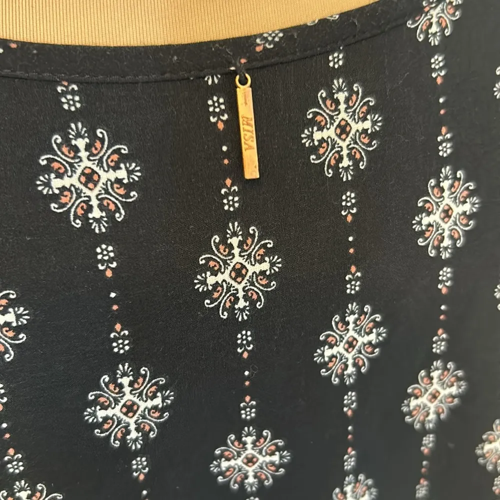 Misa Los Angeles Printed Smocked Sleeve Peplum Top - Image 5