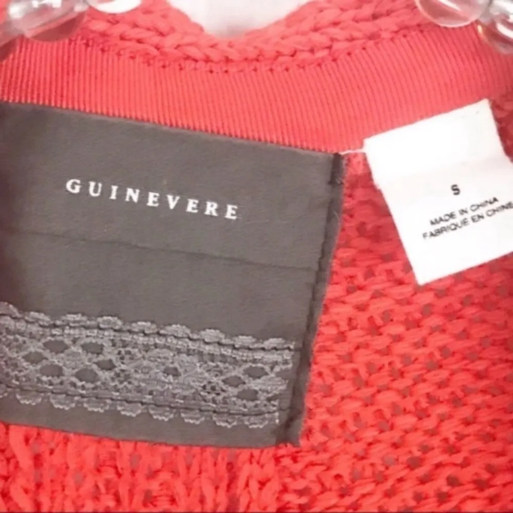 Anthropologie Guinevere Small In Summary Orange Short Sleeve Open Front Cardigan - Image 4