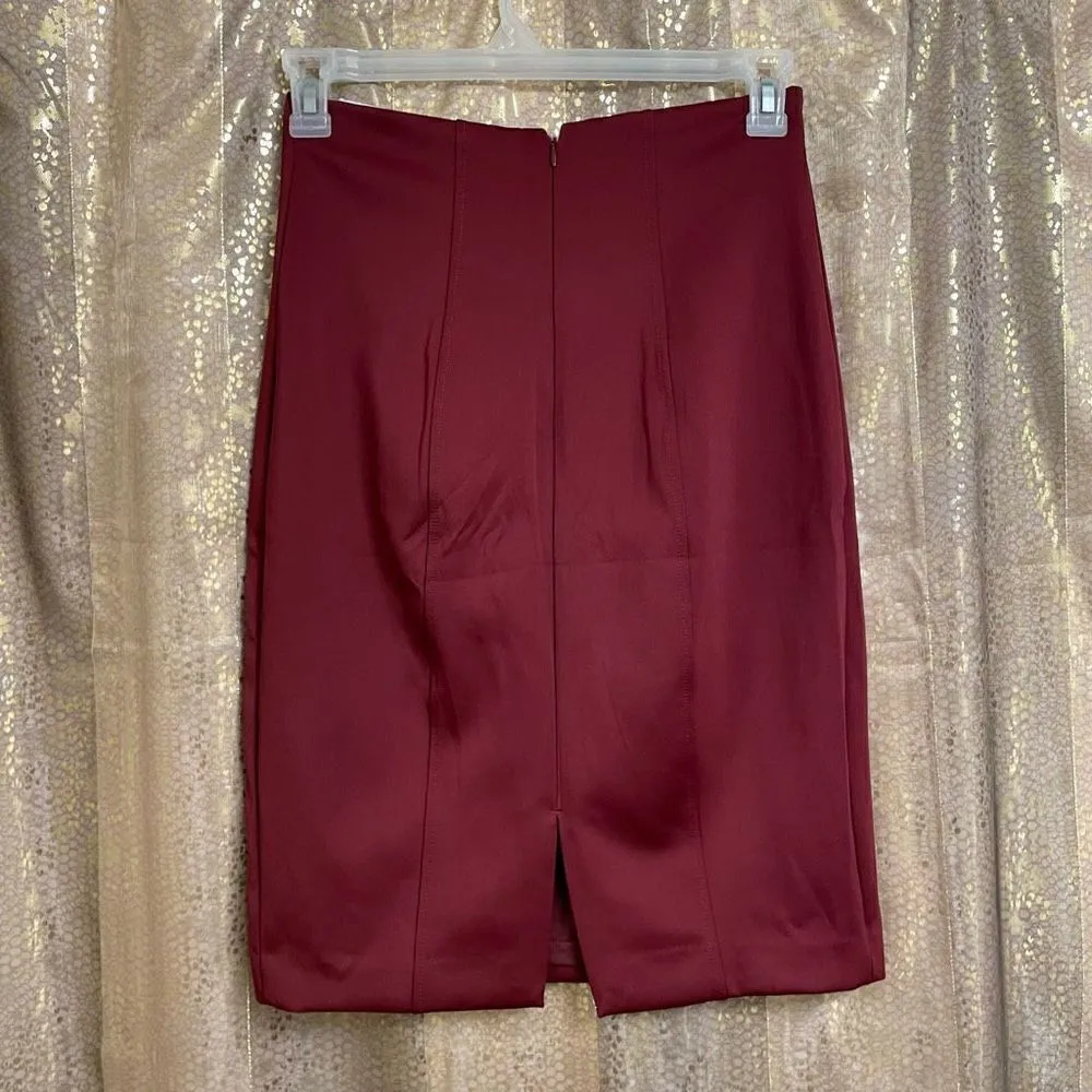 Express brick red maroon pencil skirt, S NWT - Image 2