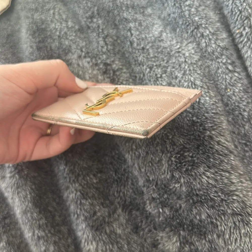 SAINT LAURENT YSL CASSANDRE MATELASSÉ CARD CASE IN LAMBSKIN $380 - Image 4