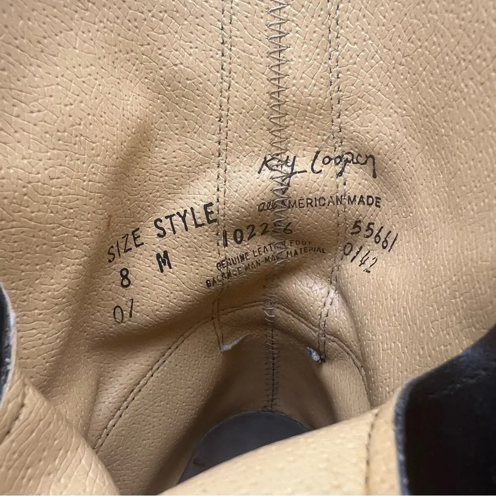 VTG 80s 90s Roy Cooper black lace up roper cowgirl western boots kilte fringe 8M Size 8 - Image 7