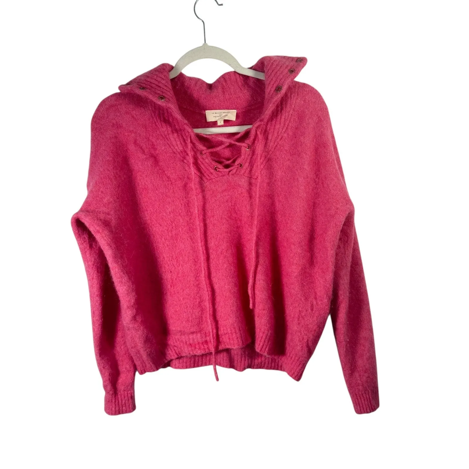 La Maille Sezane Soan Jumper Pink Sweater Baby Alpaca Blend Preppy Womens Small - Image 2