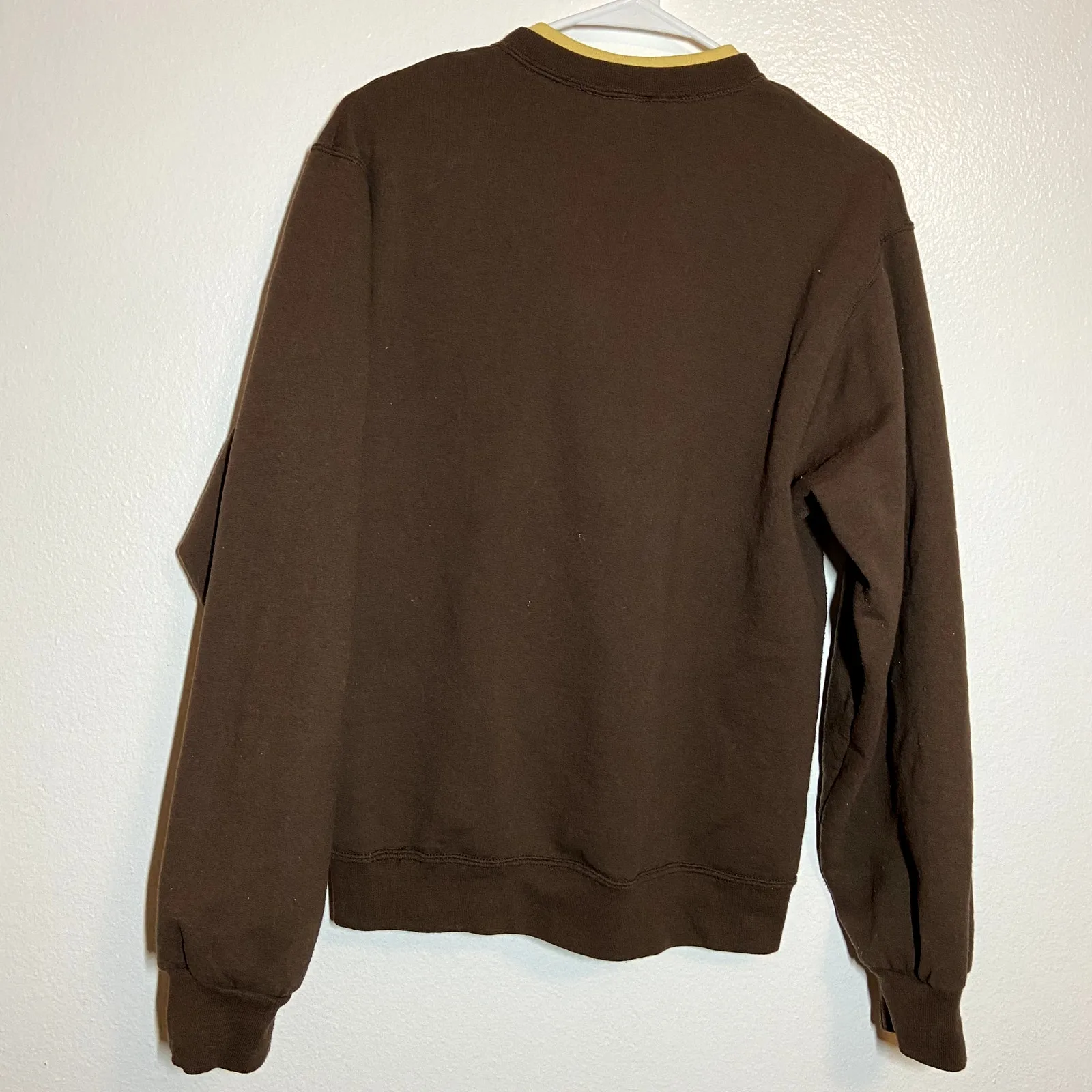 Vintage Artisans Double Collar 1/4 Zip Sweatshirt 90s Cardinal Fall Leaf Brown S - Image 4