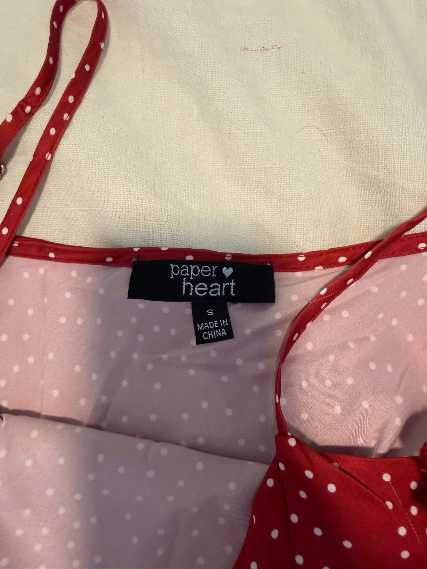 Paper Heart Midi Satin Dress Red - Image 4