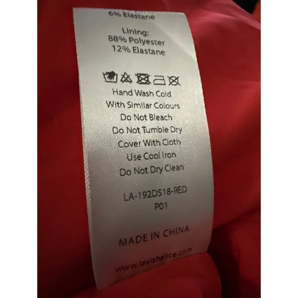 Lavish Alice Asymmetric Ruched Mini  Dress Size US 2 Red - Image 10