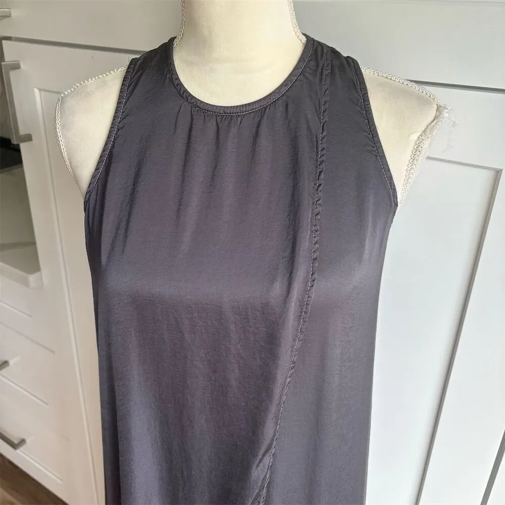 STARKx Women's Gray Tulip Midi Dress Sleeveless Asymmetrical Hi - Image 4