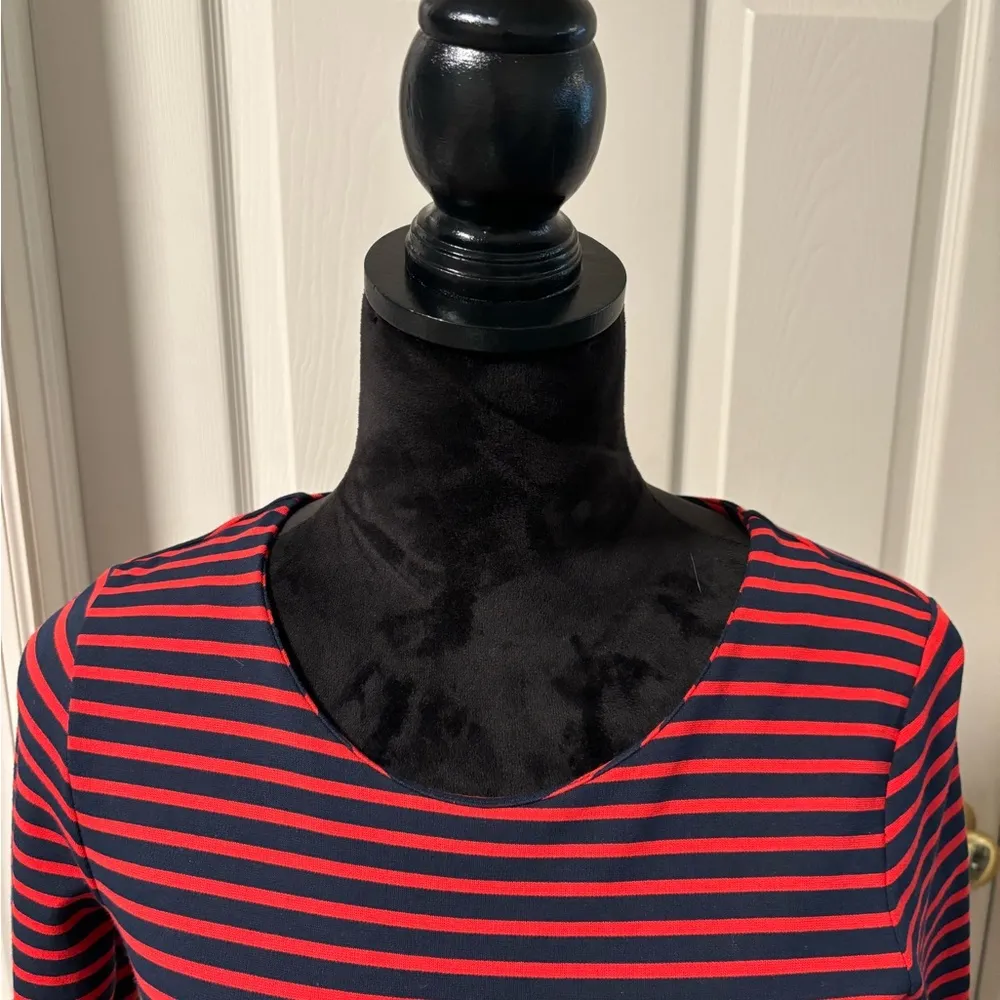 Madewell Sorbonne Red and Blue Striped Knit Dress - Image 3