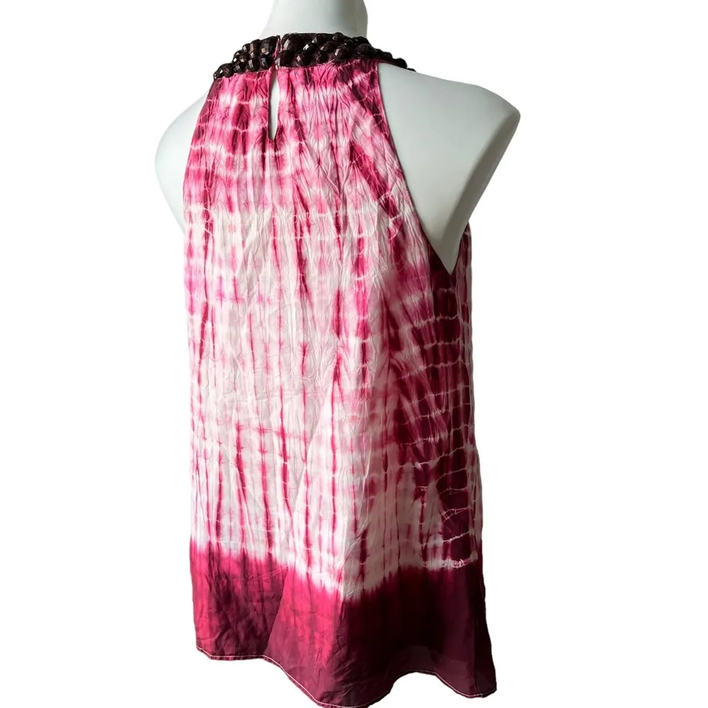 Velvet 100% Silk Tie Dye Racerback Blouse, Size S - Image 4