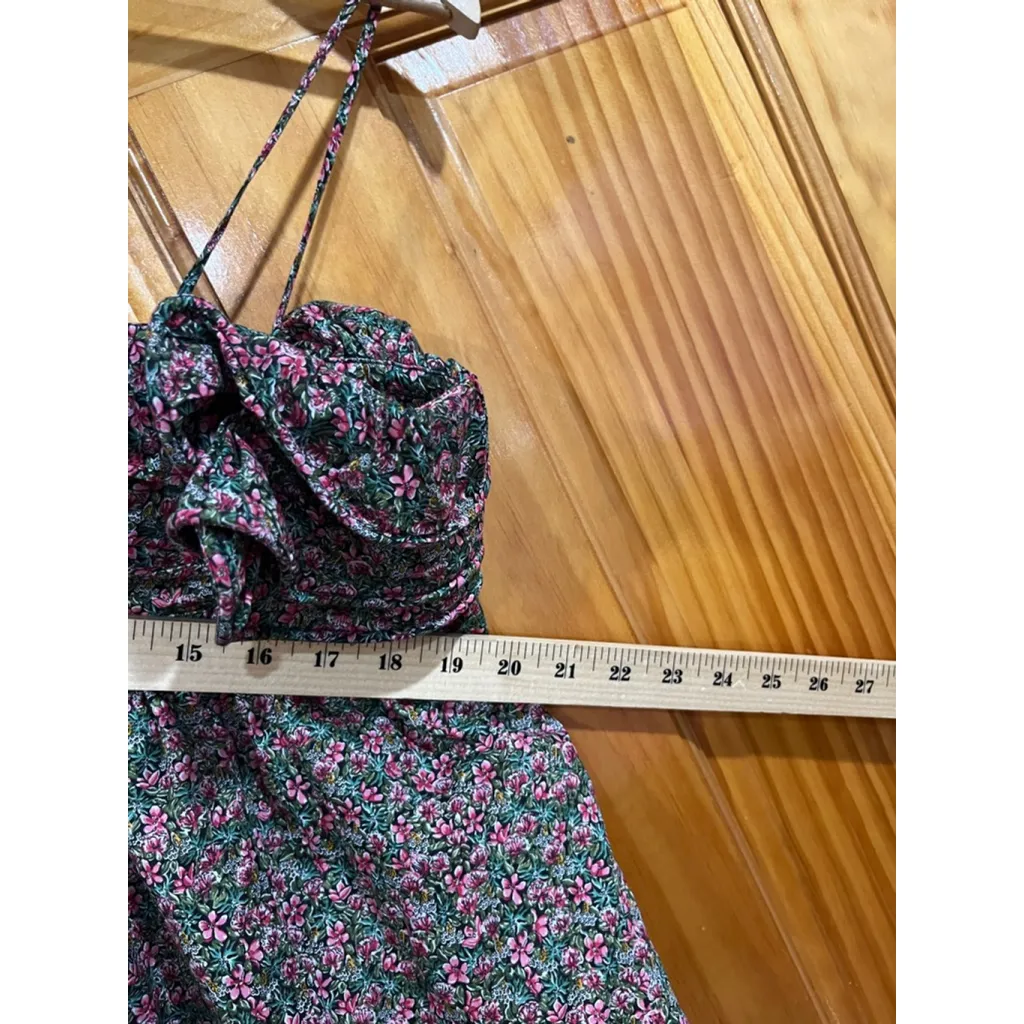 NWOT Nackiye Womens Ruffle Flower Exolsosion Pink Floral Ditsy Structured Blouse Size 8 - Image 8