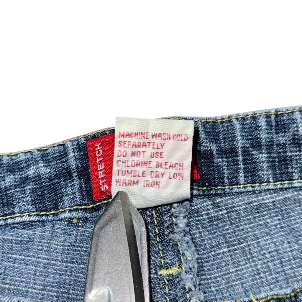 Vintage Y2K Tilt Star Pocket Flare Jeans Sz 5 / 28 Blue Denim 90s 2000s Retro - Image 8