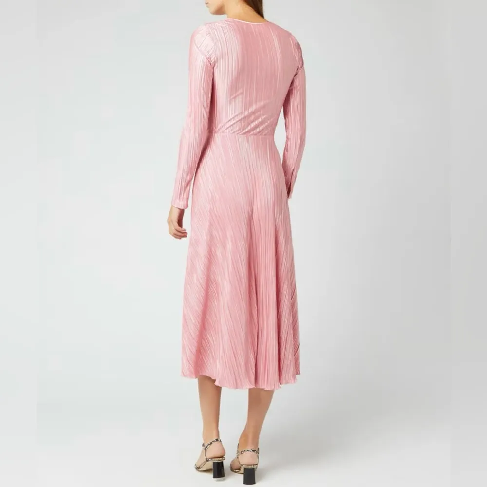 NWOT Rotate Birger Christensen Number 7 Pleat Dress In Bridal Rose Size Small Pink - Image 9