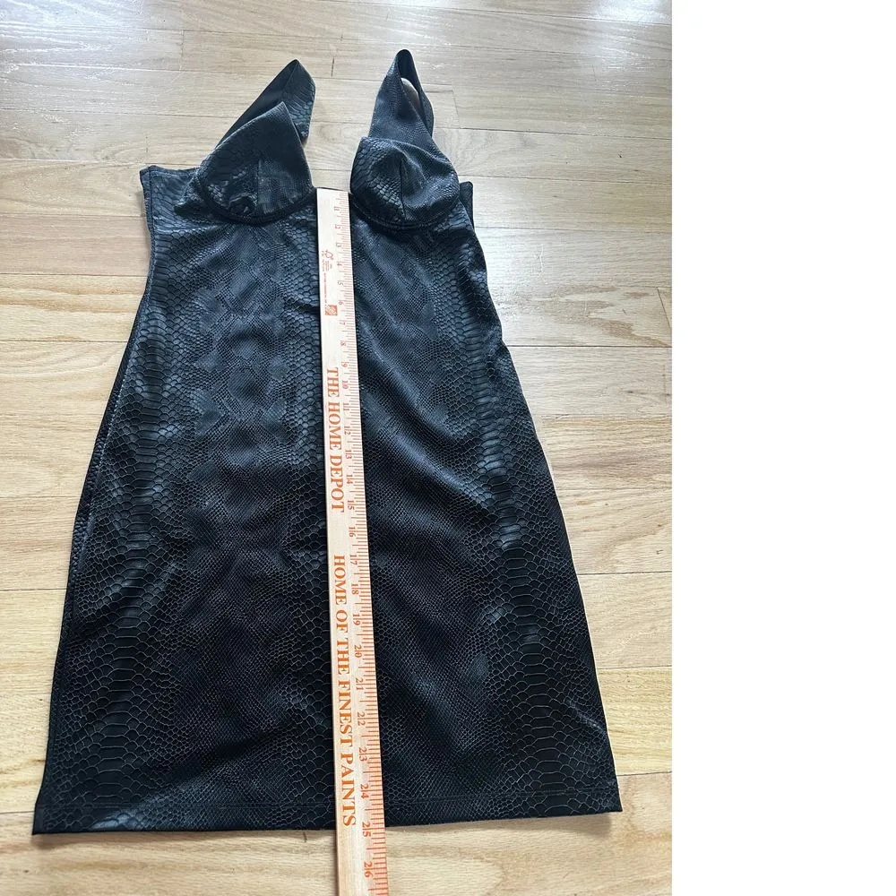 Sleek‎ Faux Snakeskin Bodycon Dress Large Black - Image 3