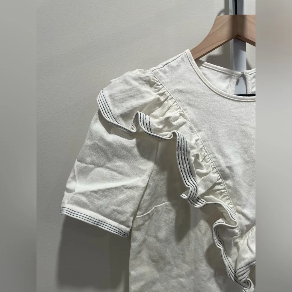 Saylor‎ Harriette Denim Ruffle Sailor Top Size M - Image 4