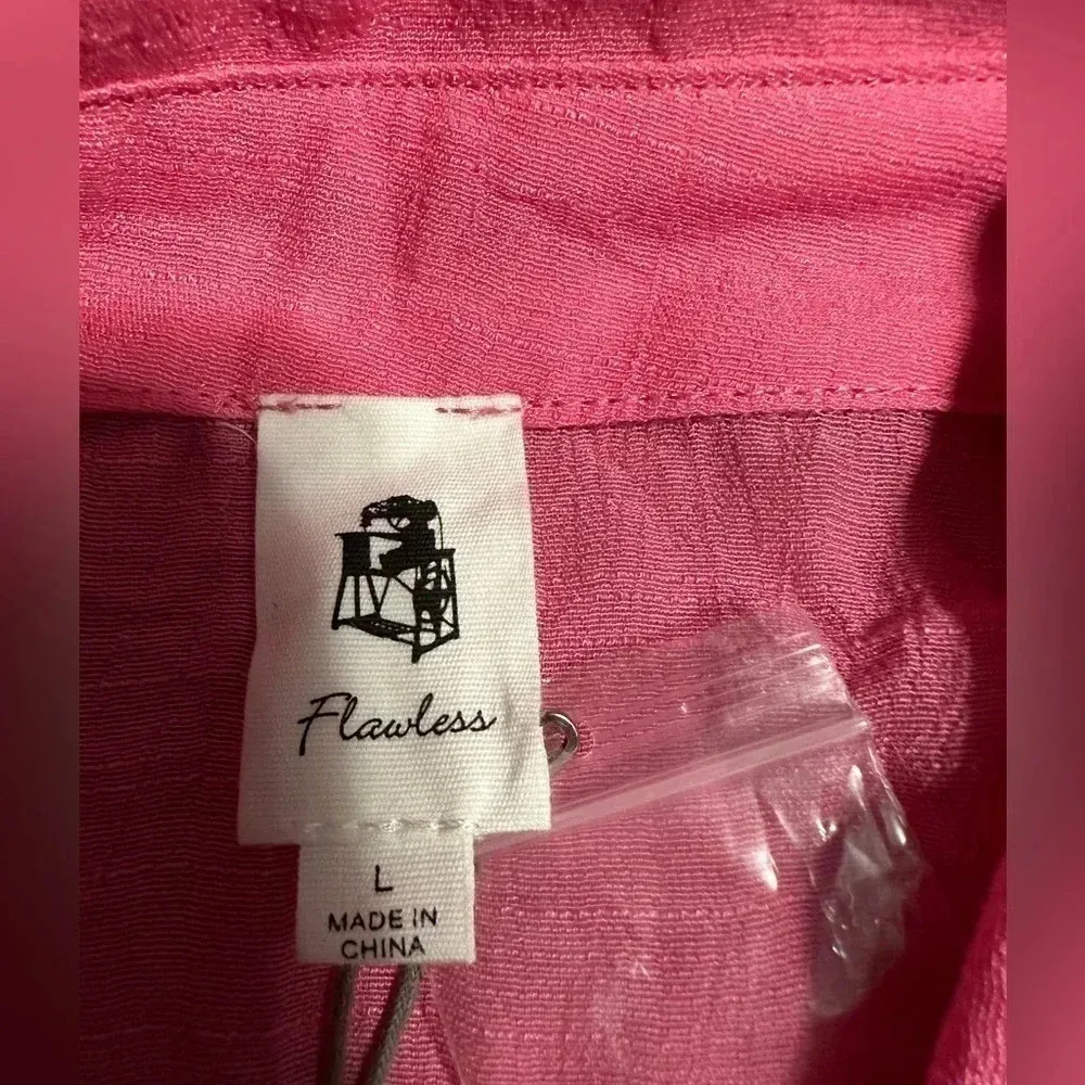 Flawless Button Down Women’s Size Large Lightweight Rayon Pink NWT - Image 7