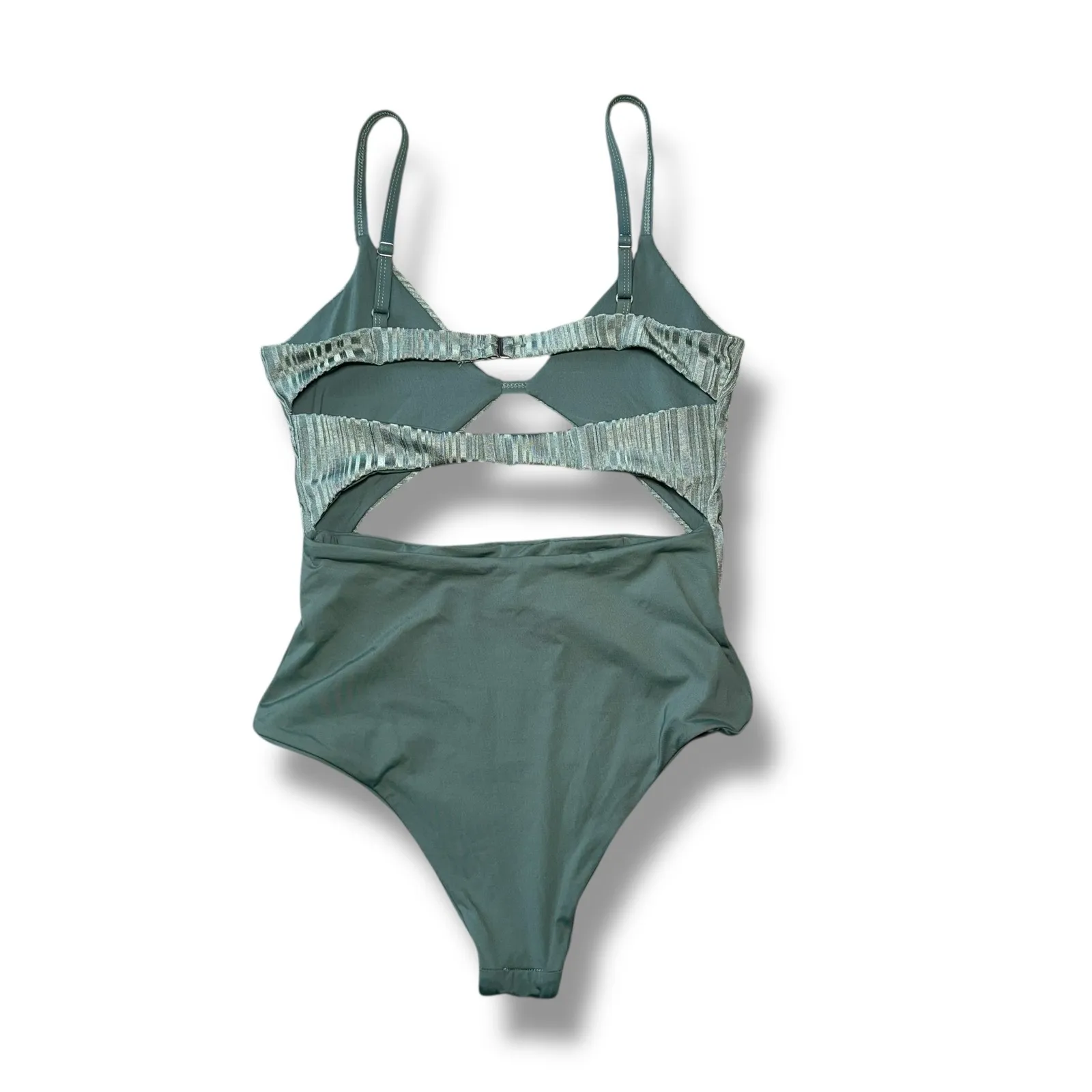 TAVIK+ Swimwear Ribbed Cutout One‎ Piece Swimsuit M Sage Green Size M - Image 7