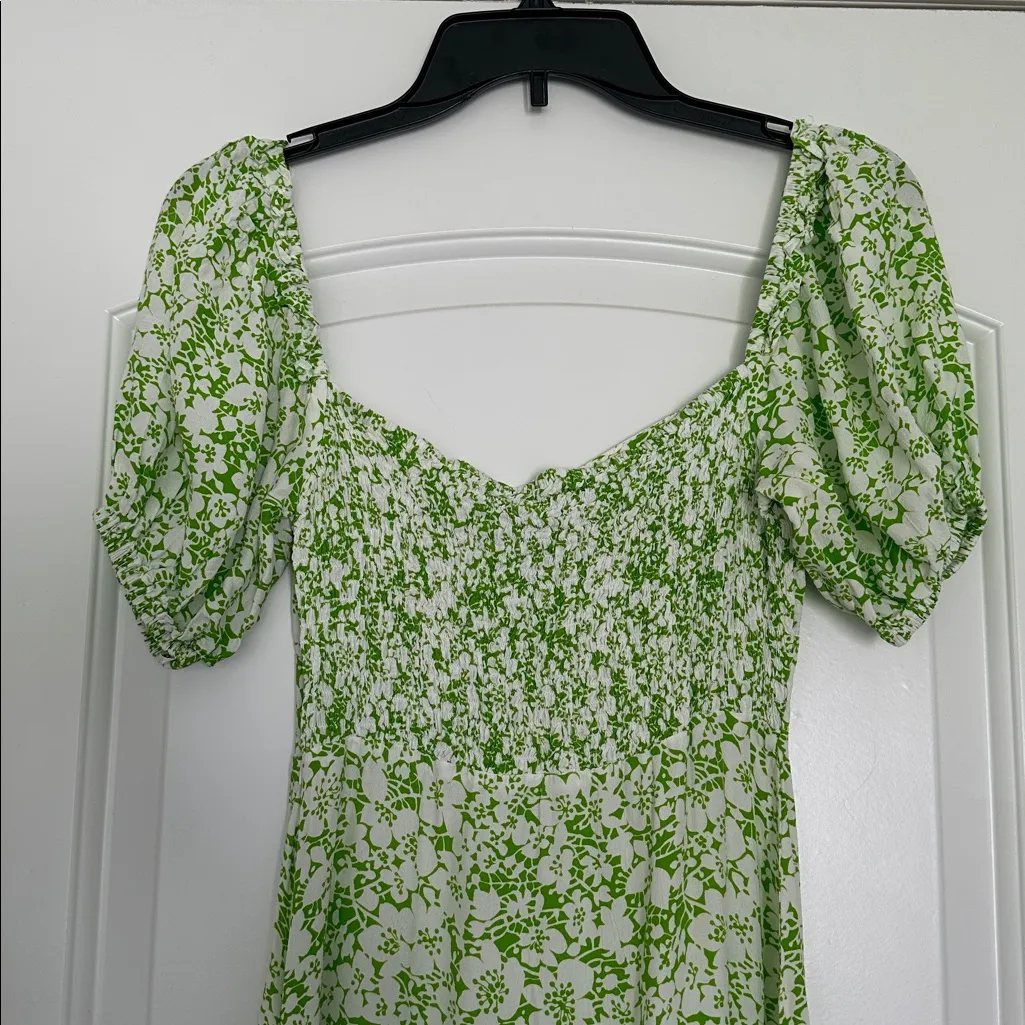 Faithfull The Brand Juniper Midi Dress Freja Floral Print Green White Sz 4 - Image 6
