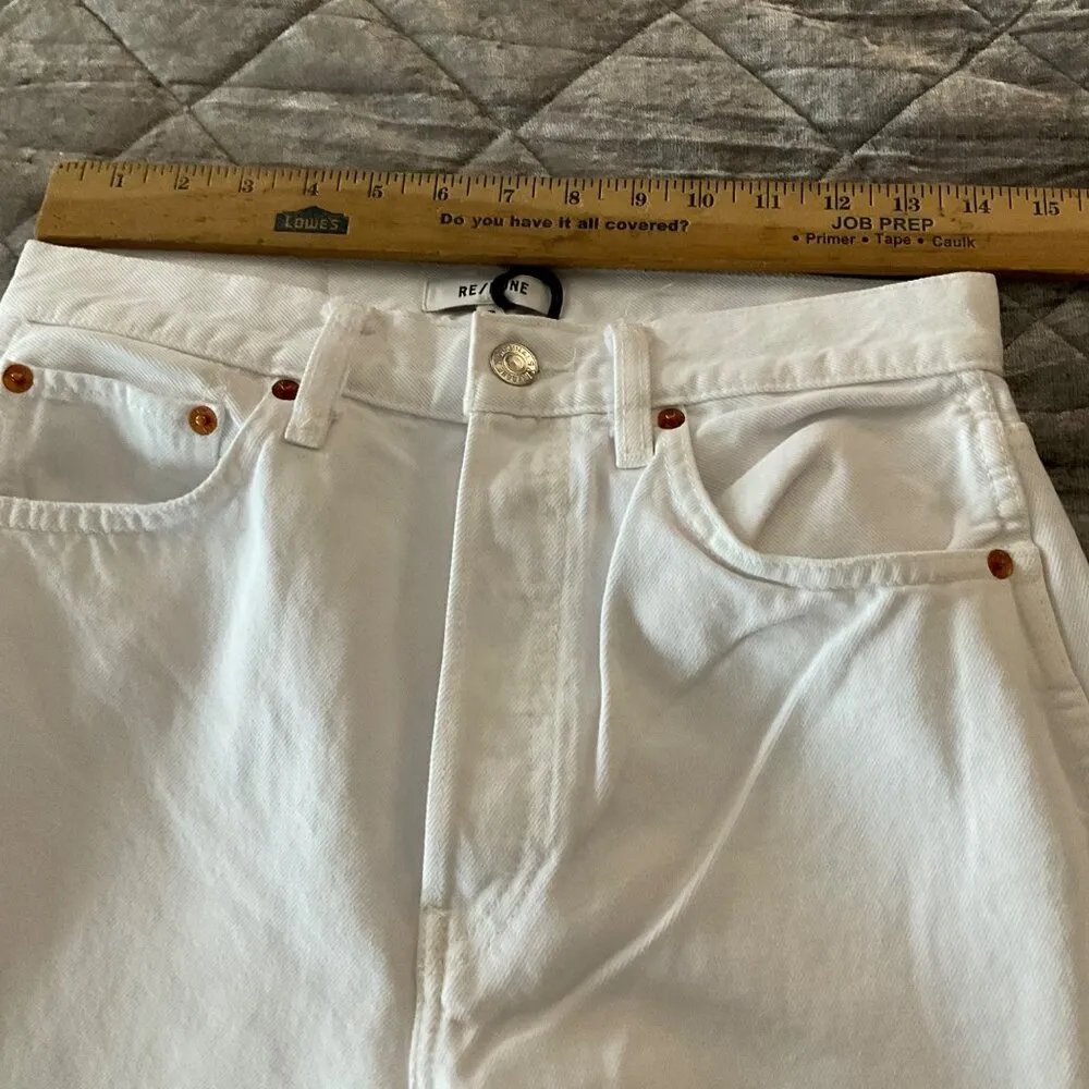 Re/Done 90s High Rise Loose White Denim Pants jeans casual classic cotton 28 - Image 10