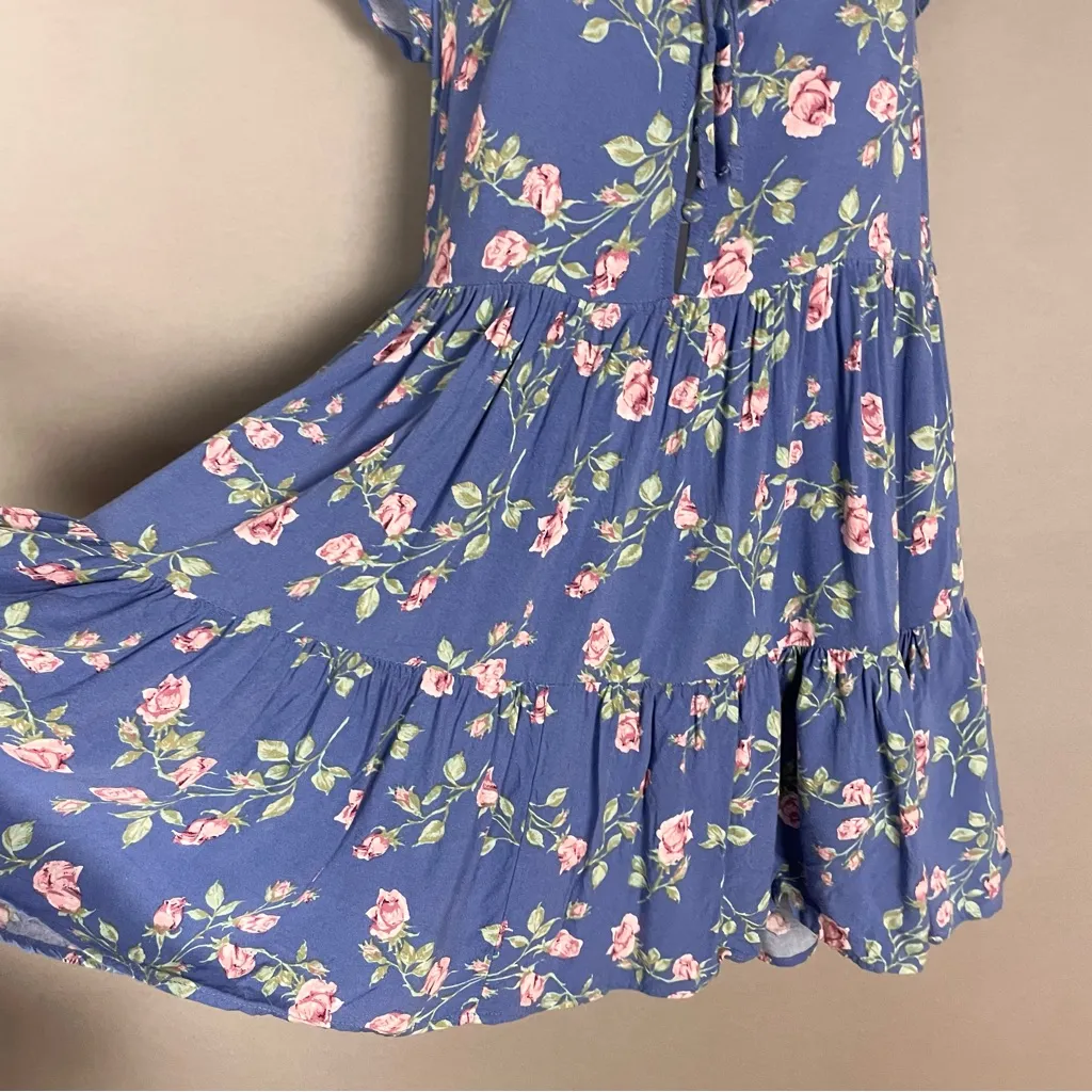 Urban Outfitters Babydoll Dress Floral Mini Button-Up Top Tiered‎ Skirt Feminine - Image 7