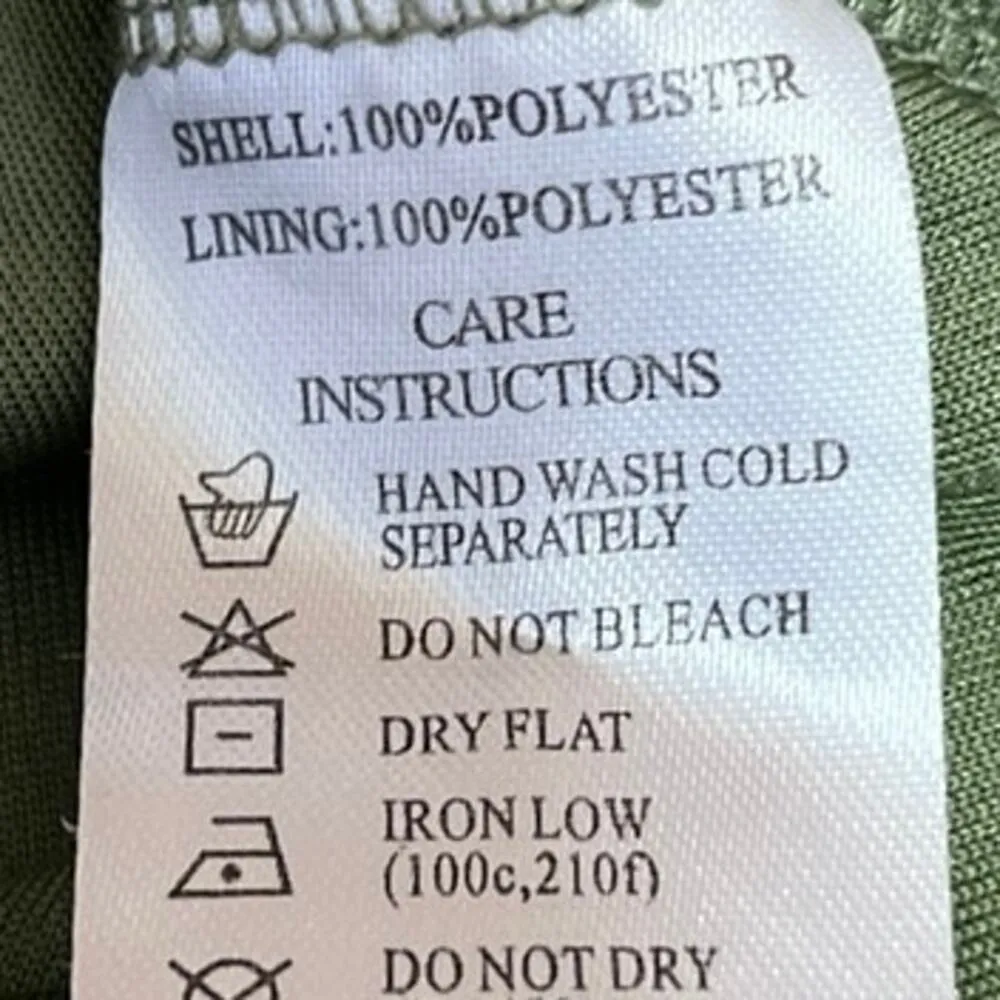 Urban Outfitters MOTEL Green Abstract Long Sleeve Cut Out Crop Blouse Top Size S - Image 8