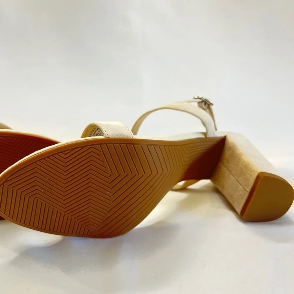 BP NWT . Blush Suede Block Heel Sandals | Ankle Strap Heels | Size 11 - Image 5