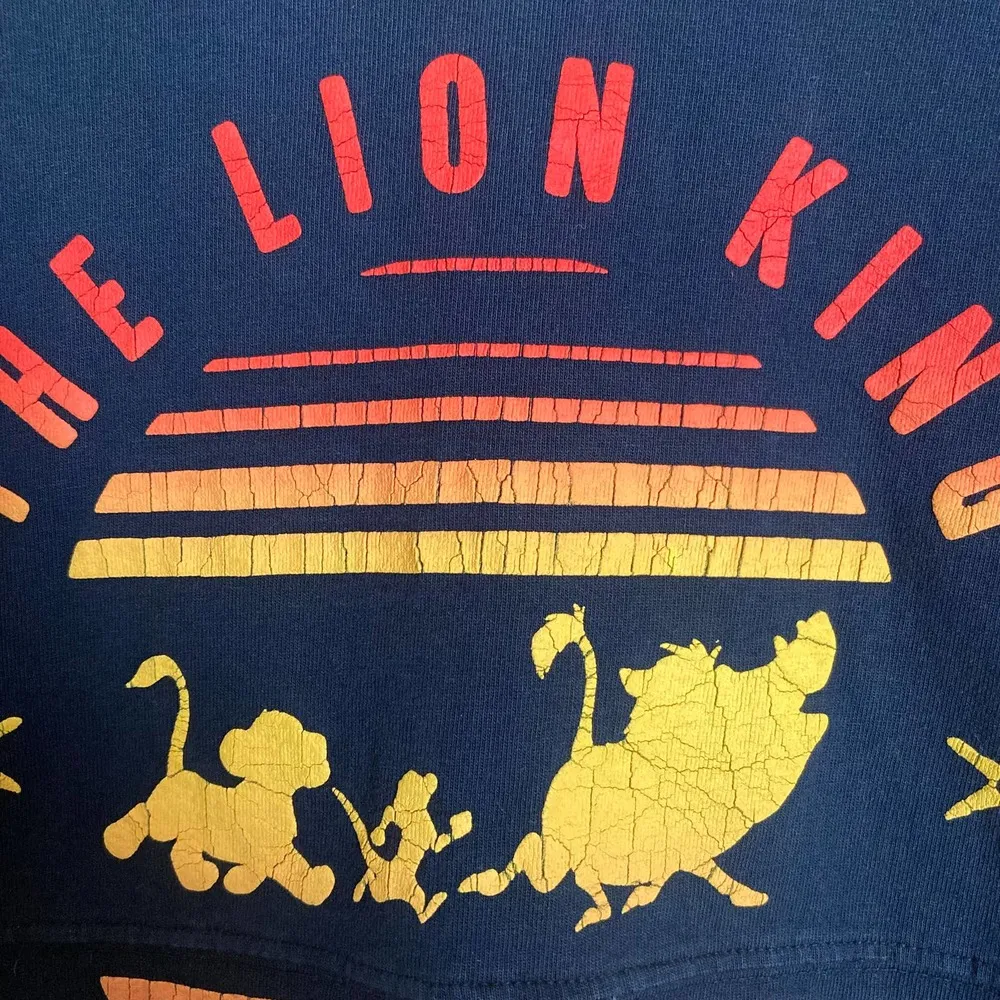 Disney The Lion King Hakuna Matata Dark Blue Cropped Spirit Jersey Size Medium - Image 3