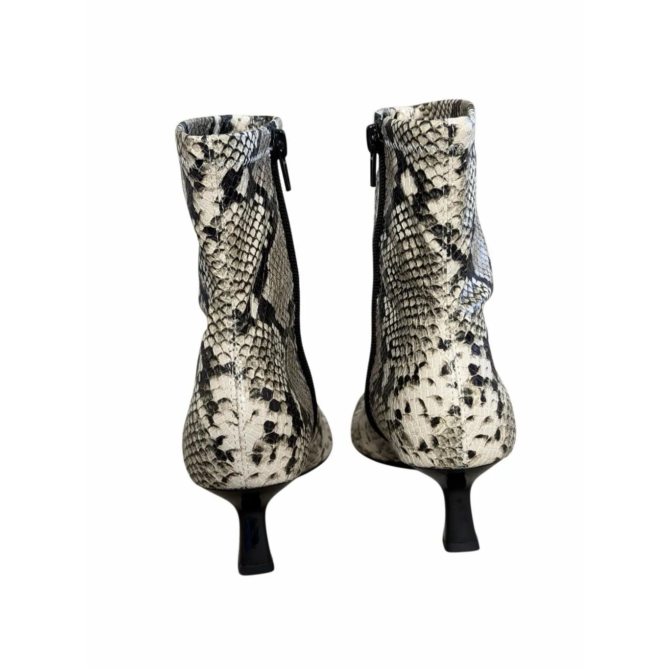 EDIT Ankle Booties Snake Print Size 6 Pointed Toe Kitten Heel NEW - Image 4