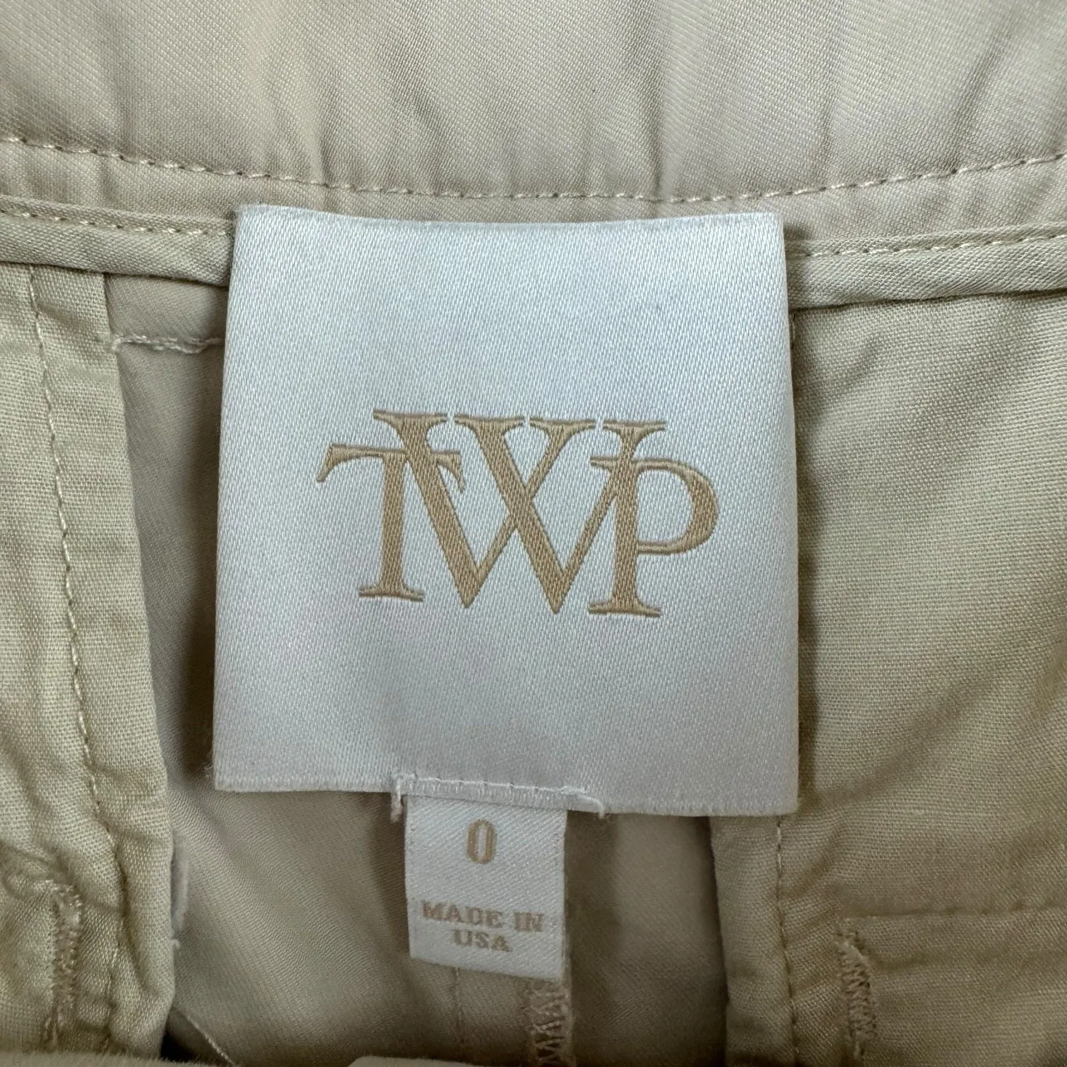 TWP Ivy High Waisted Straight Leg Pleated‎ Cuffed Trouser Pants Sz 0 $495 Tan - Image 6