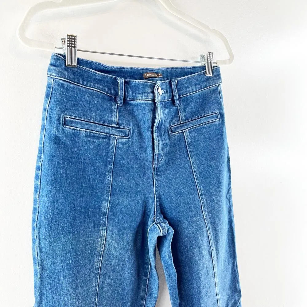 J. Mclaughlin High Rise Seamed Front Emmie Bootcut Jeans Dark Wash Blue 4 - Image 5