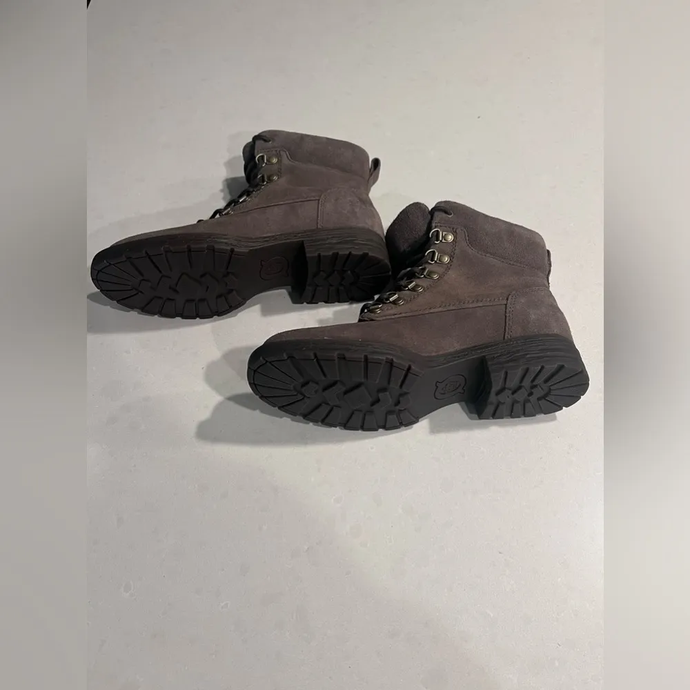 Born Codi Leather Lace Up‎ Biker Moto Combat Boots New Women's size 7.5 M New Brown - Image 8