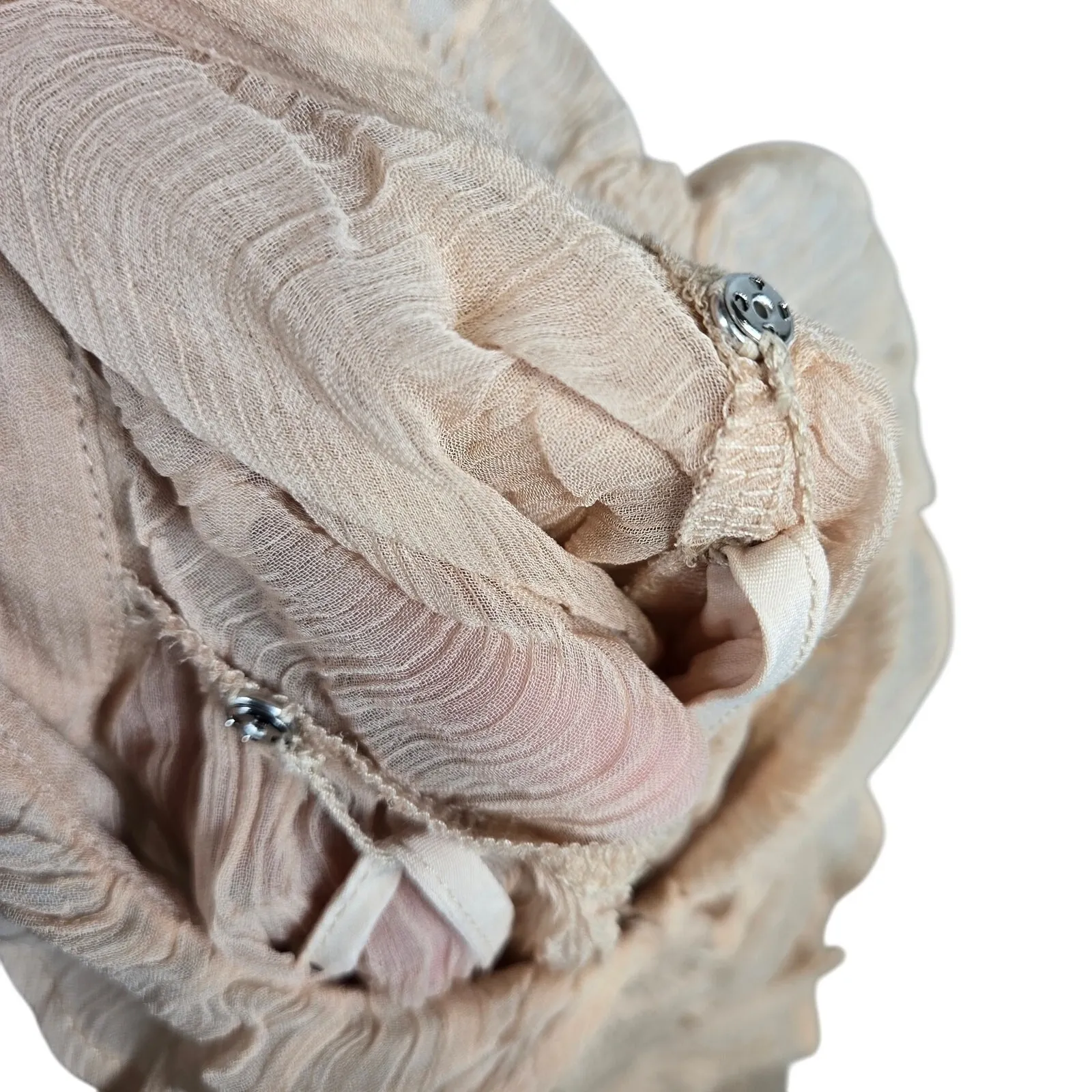 J. Crew‎ Ruffle button-up shirt in crinkle chiffon in Pale Pine 00 NWT - Image 9