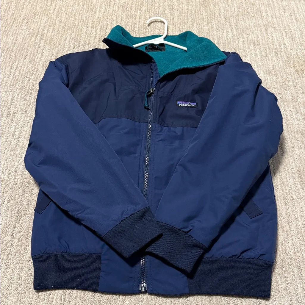 Patagonia Blue and Teal Zip-Up Bomber Jacket XS - Image 2