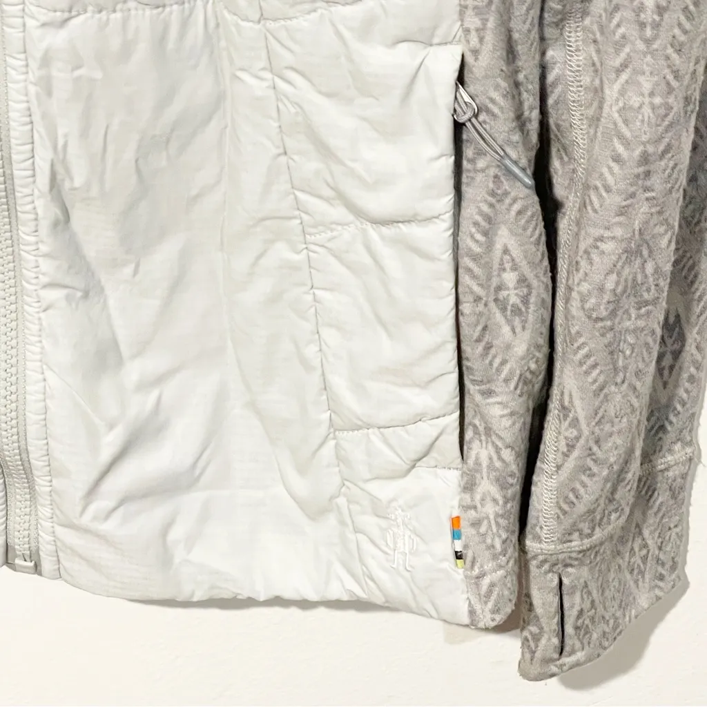 SMARTWOOL‎ Large Smartloft 60 Jacket Light Gray Mountain Fairisle Coat Quilted - Image 2