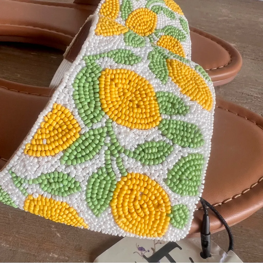 Haute Hippie Lemon Beaded Women's Sandal Size 7.5 #B1956 - Image 2