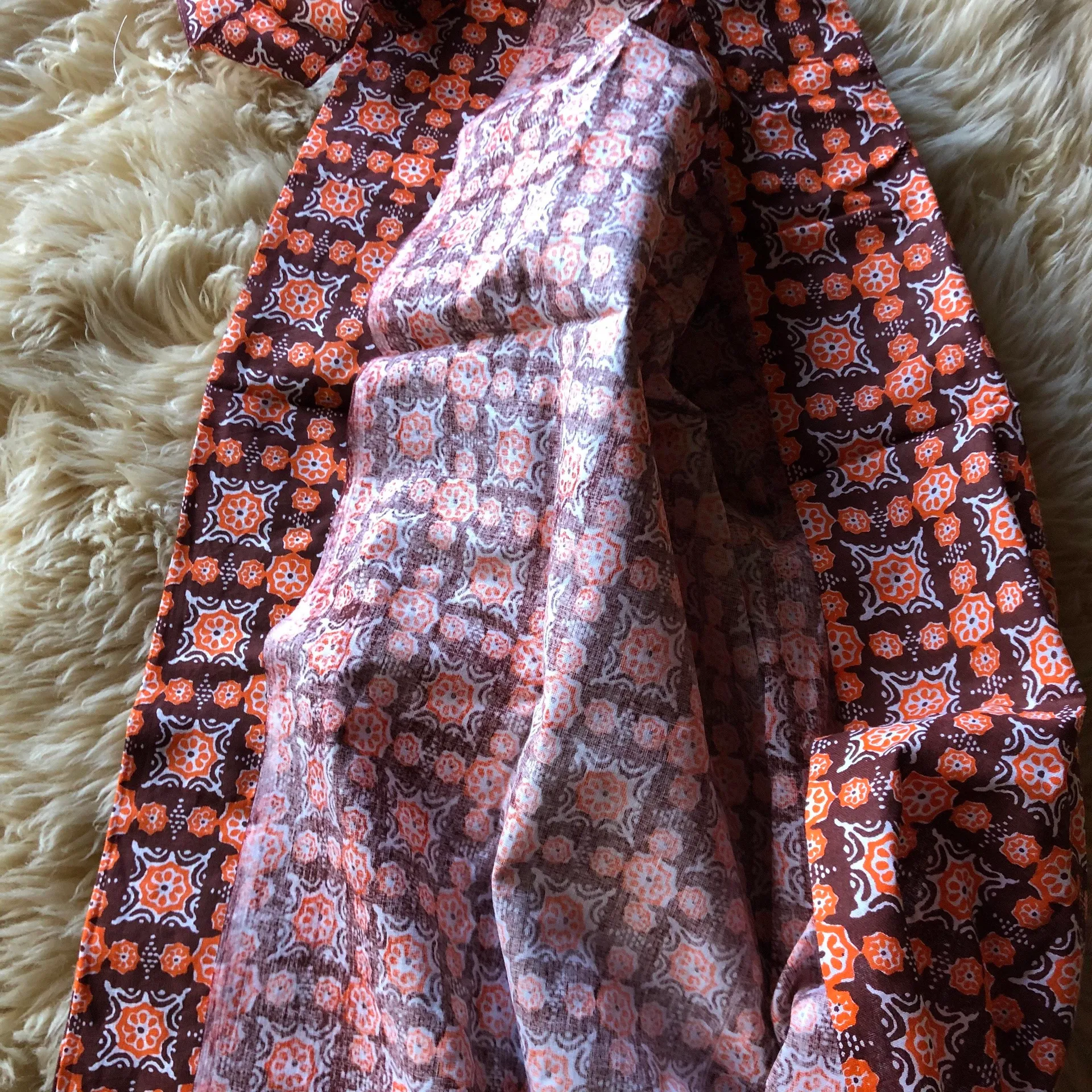 Handmade Wrap Around Skirt Orange - Image 3