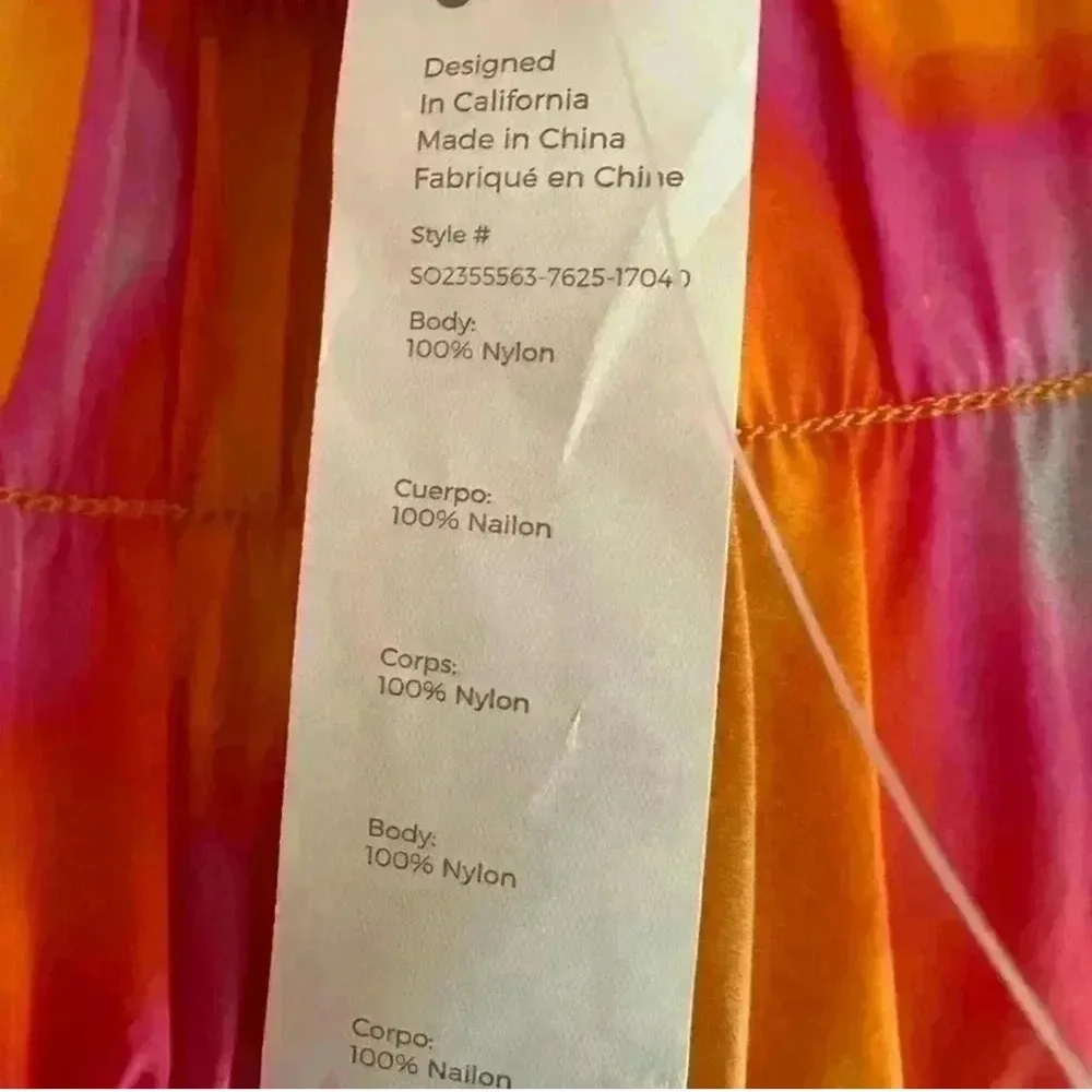 Fabletics High-Waisted Piped Nylon Short orange/pink size Medium - Image 5