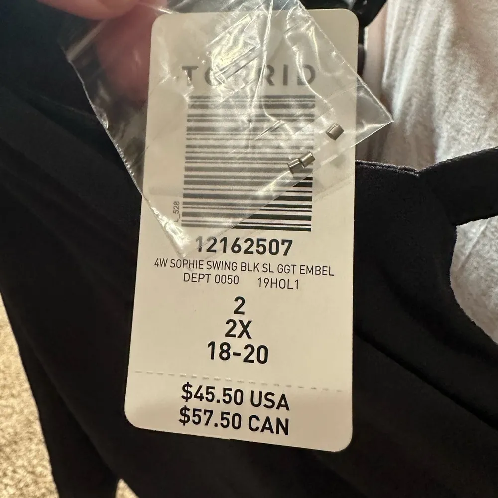 Torrid 2X Sophie Black Swing Tank Embellished Silver Beading New NWT - Image 7