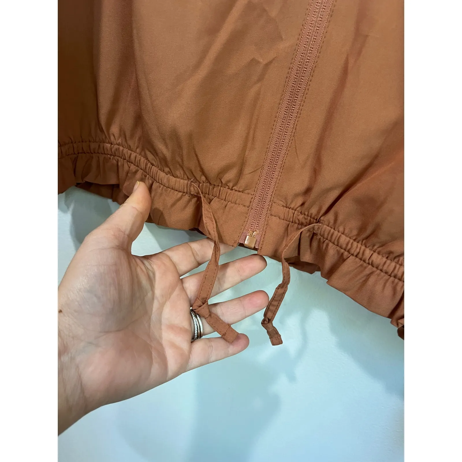 Old Navy  Active StretchTech Jacket XL Rust Brown Zip Front Quick Dry - Image 7