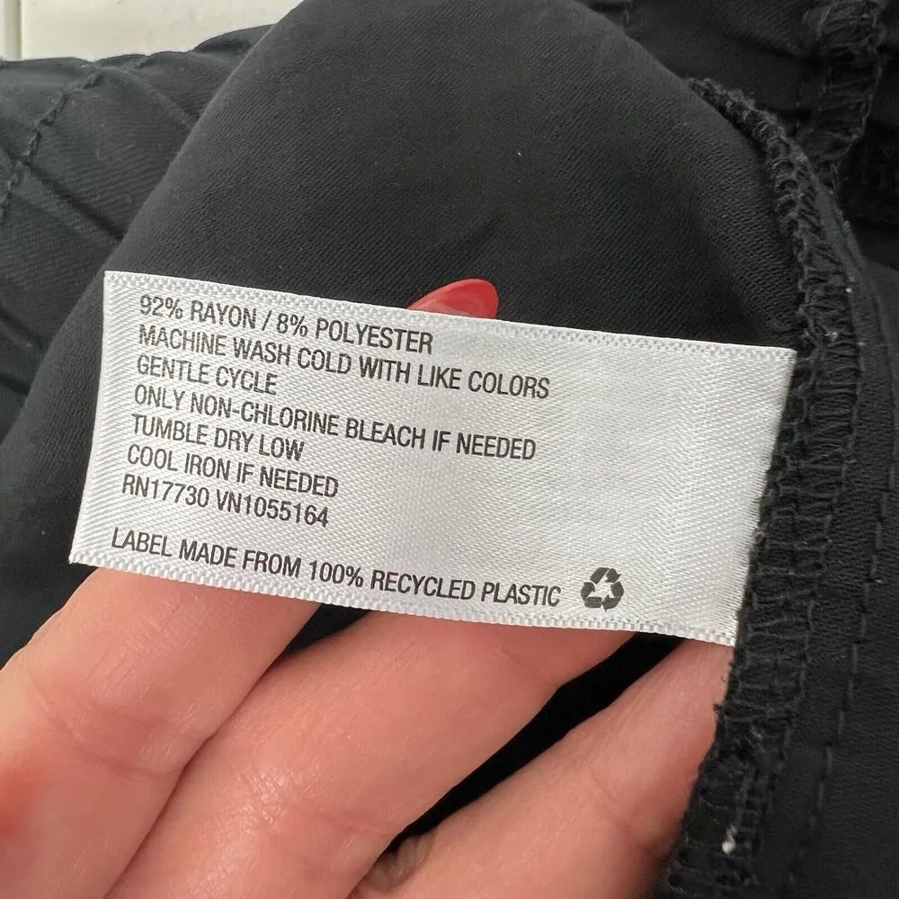 A New Day Size XXL Pants High Rise Tapered Ankle Pull On Black Cropped Women's - Image 7