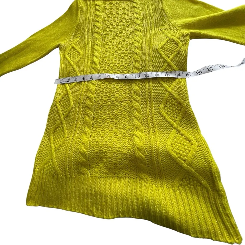 New York & Company Bright Yellow Turtleneck Sweater Size S - Image 6