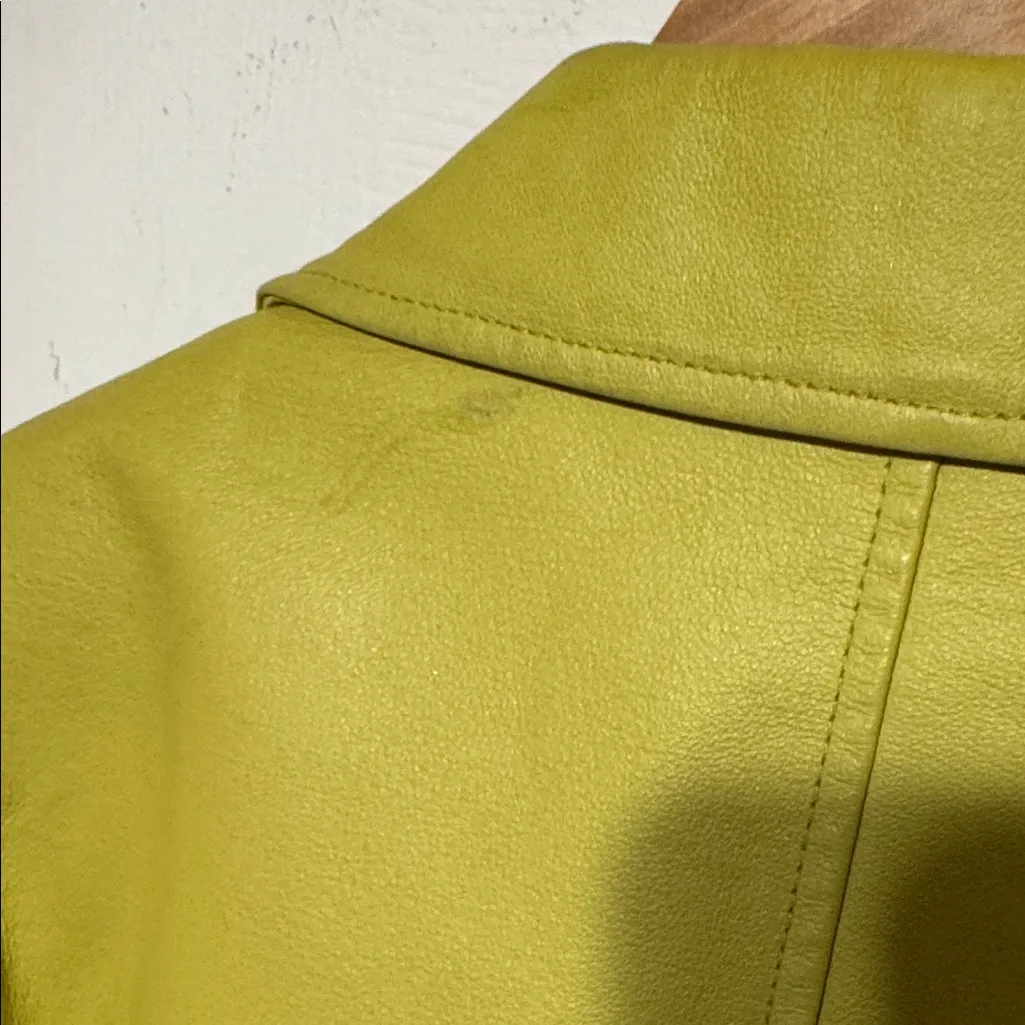 Spiegel Vibrant Green Leather Blazer - Image 4