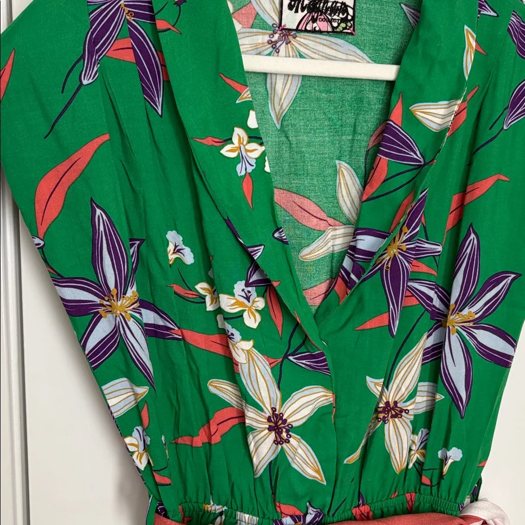 Meghan Fabulous Women's Honeysuckle Midi Dress Green Floral XL - Image 4