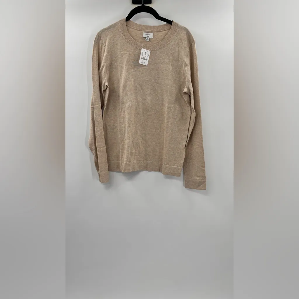 J.Crew Cotton Teddie sweater Heather Light Khaki Tan - Image 3