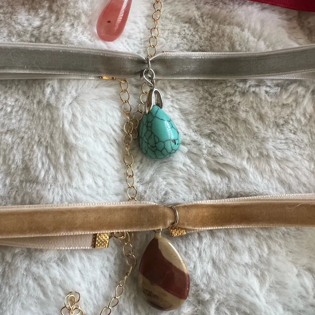 Choker Red,Grey,Mustard 3 Pices 🌟🌟 Yellow - Image 4