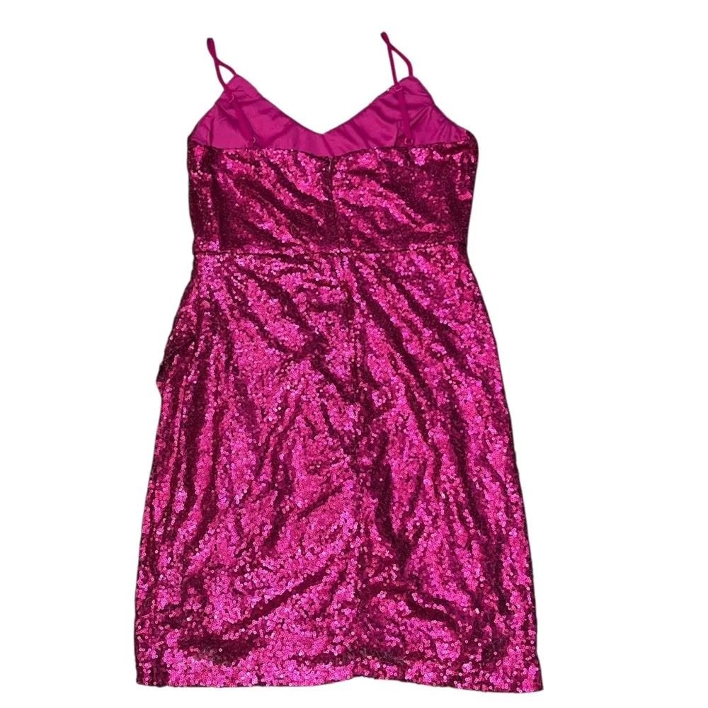 NEW Lulus Forever Your Girl Sleeveless Magenta Sequin Bodycon Dress size Large Pink - Image 5