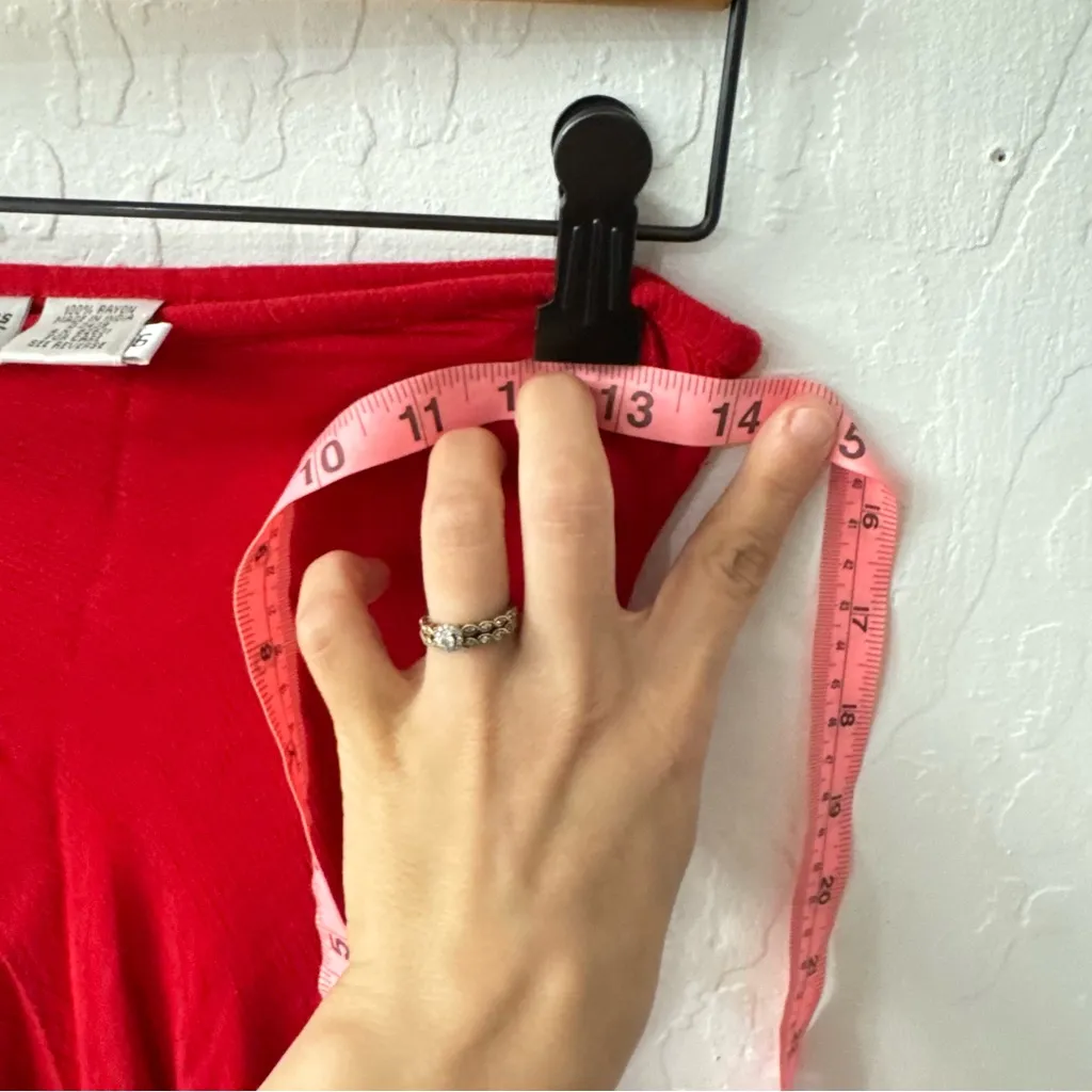 Vintage Newport News Easy Style Whimsy Red Midi Tube Strapless Dress 6 - Image 6